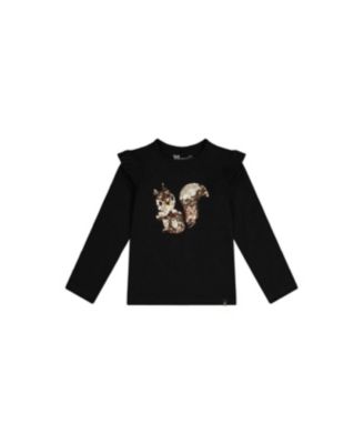 Big Girls 6- 14 Long Sleeve Organic Cotton Squirrel T-Shirt