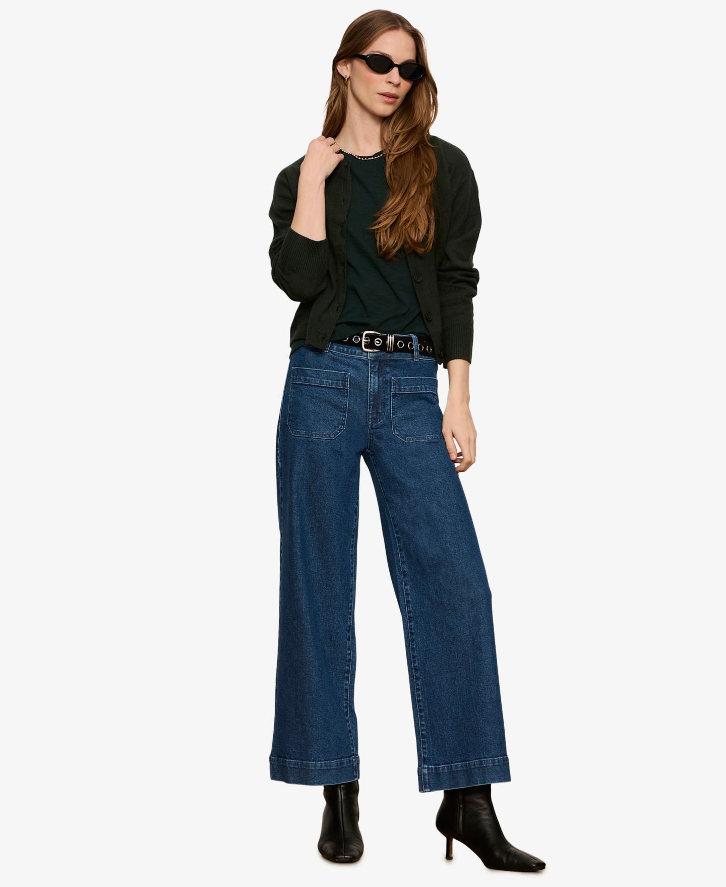 Женские джинсы Sanctuary Petite Mid-Rise Wide-Leg, цвет: Last Chance — фото 6