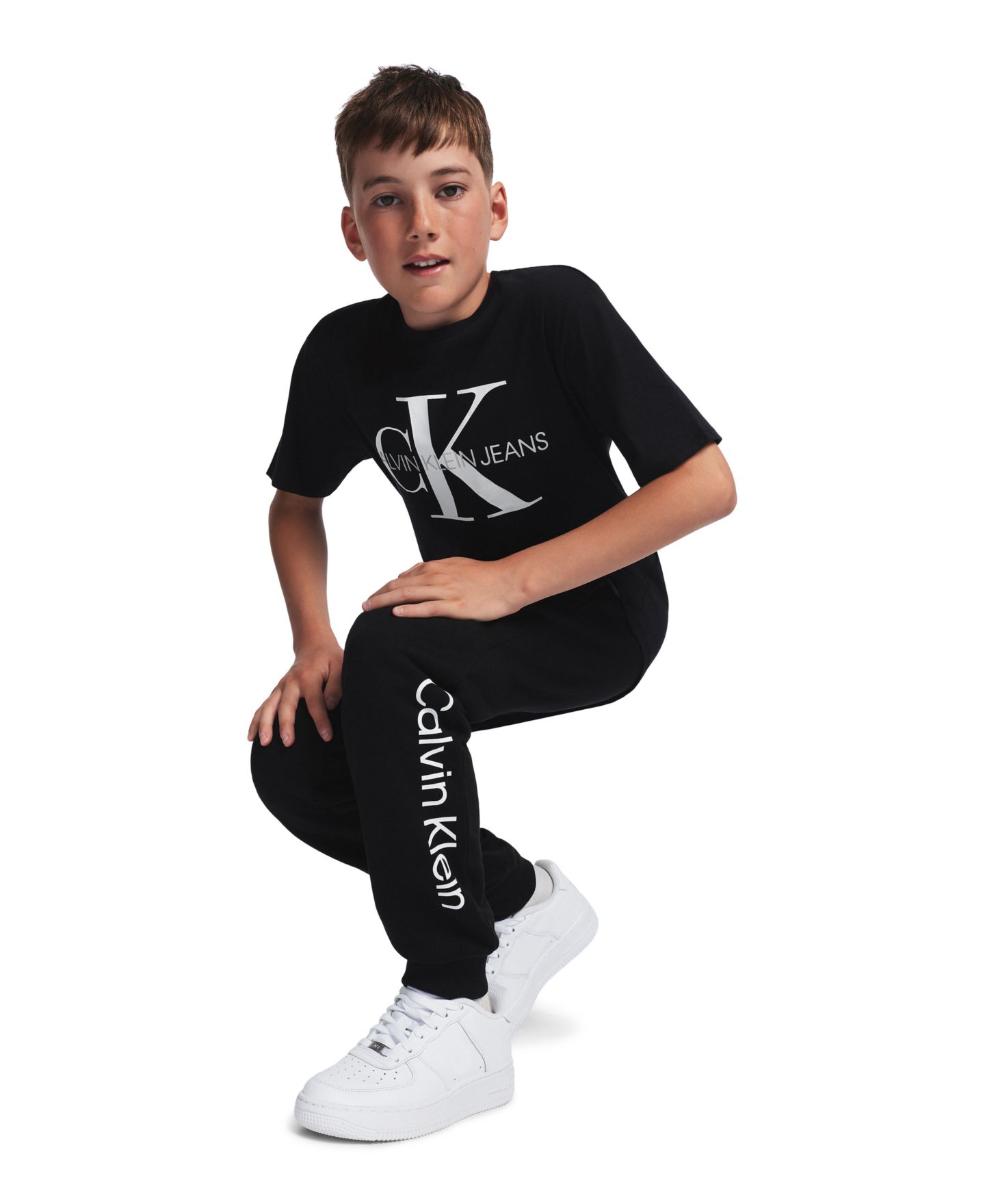 Брюки Calvin Klein Jogger для мальчиков, цвет: Чёрный — фото 2