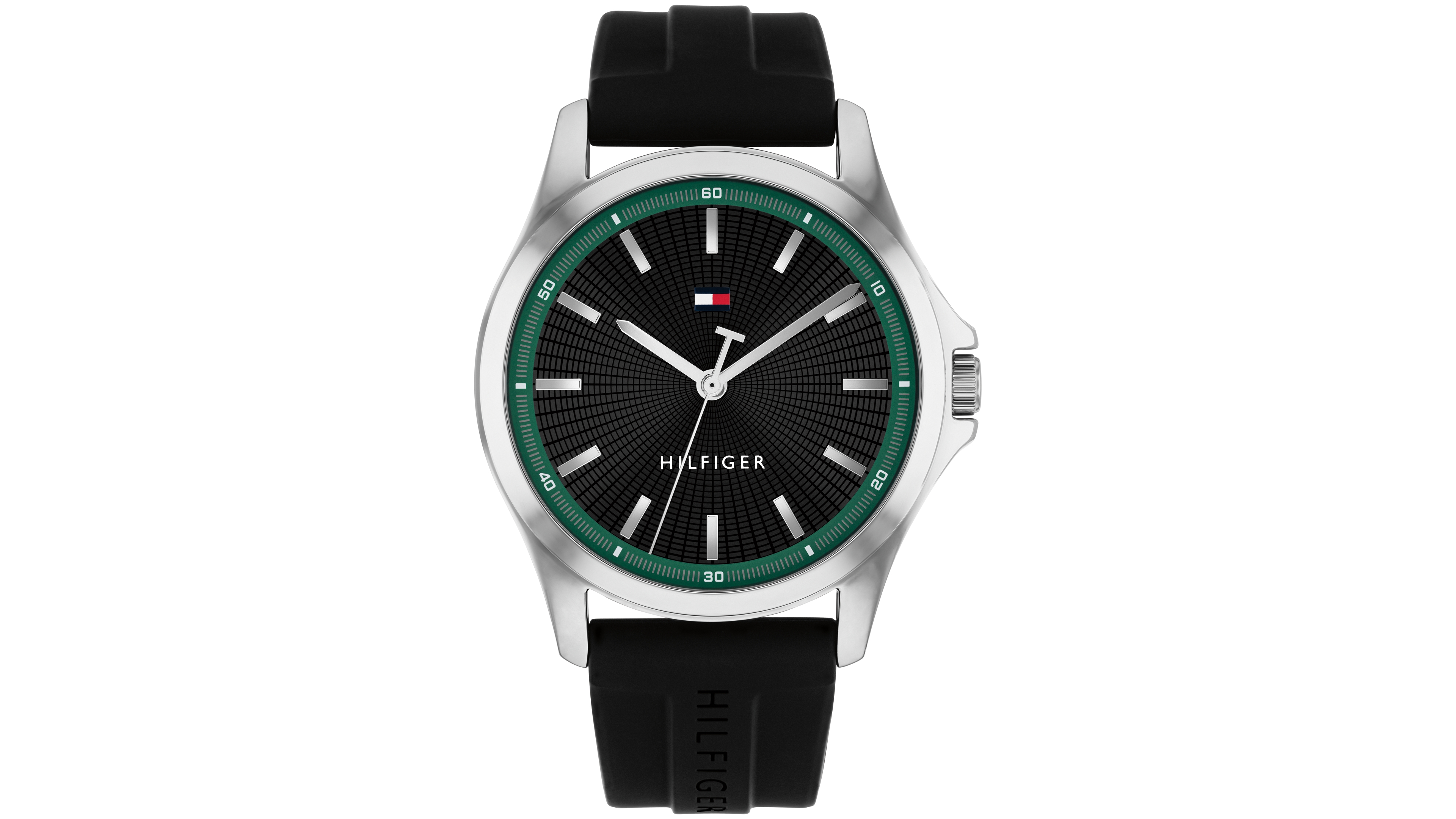 Tommy Hilfiger Men's Quartz Black Silicone Strap Watch 42mm