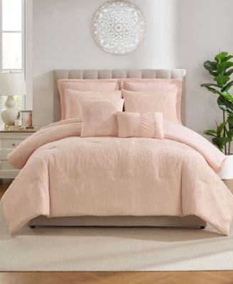 Medallion Clip Jacquard 7-Piece Comforter Set, Queen