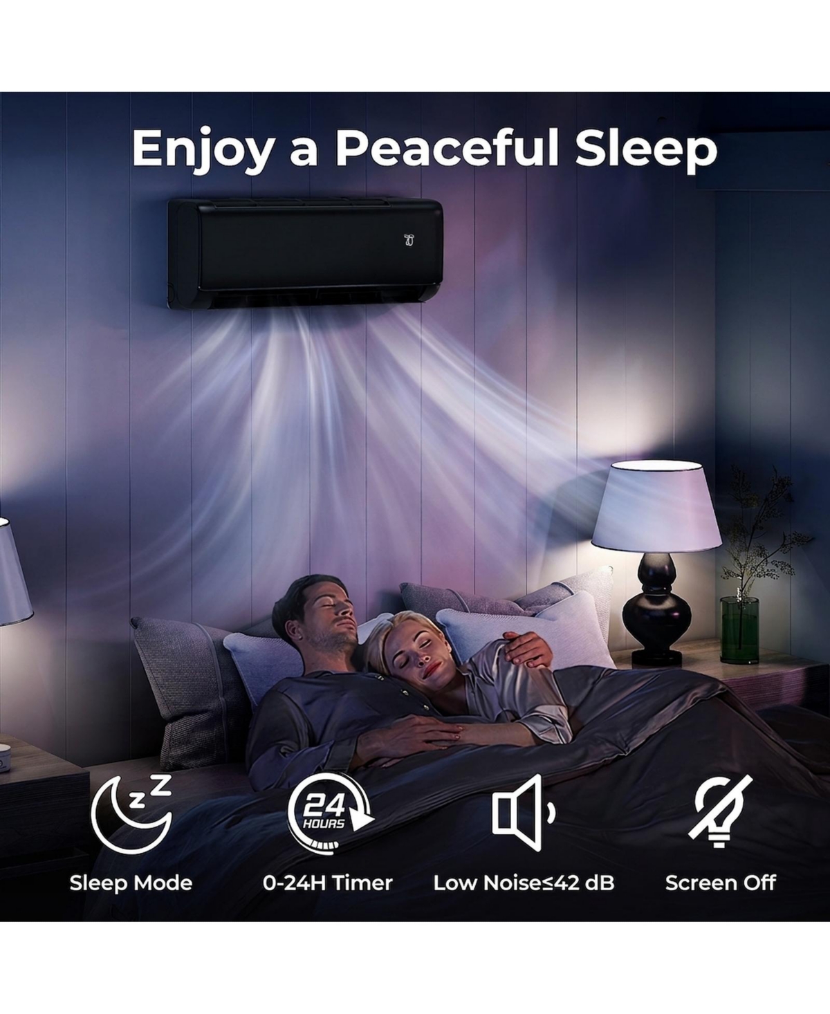 Sugift 9100 Btu 20.5 SEER2 115V Wifi Ductless Mini Split Air Conditioner with Alexa