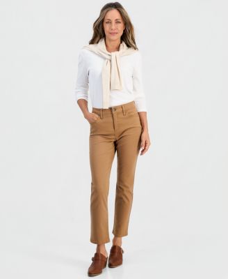 Petite High-Rise Natural Straight-Leg Jeans