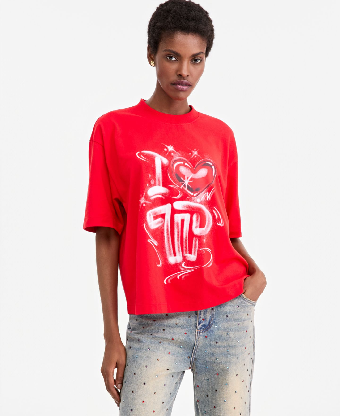 Футболка Theophilio | Macy's Adult Unisex Oversized Graffiti Screen-Print Short-Sleeve — фото 1
