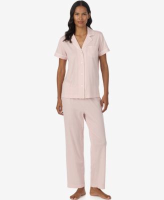 Women's Short-Sleeve Shirt & Pants, 2-Piece Pajama Set