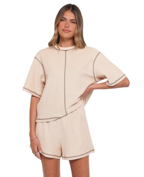 Женский комплект Petal and Pup Melody Knit Short Set, цвет: Овсяный