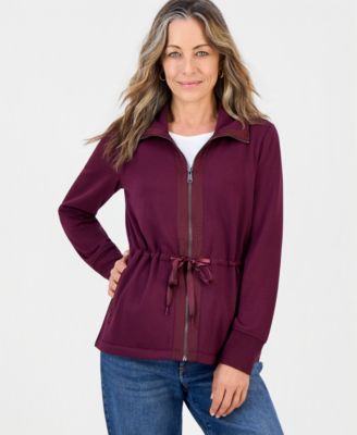 Petite LuxLounge Collared Fleece Jacket, Macy's Exclusive
