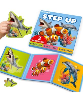 Step Up Magnetic Puzzles for Toddlers 1-3, Animal Puzzle Set in One Book, Screen-Free Travel Games for Kids 3-5 and Preschoolers