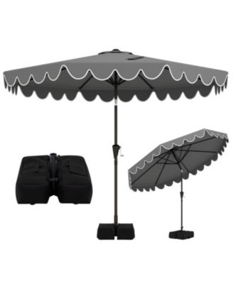 10-Foot Patio Umbrella with Weighted Base and Sandbags