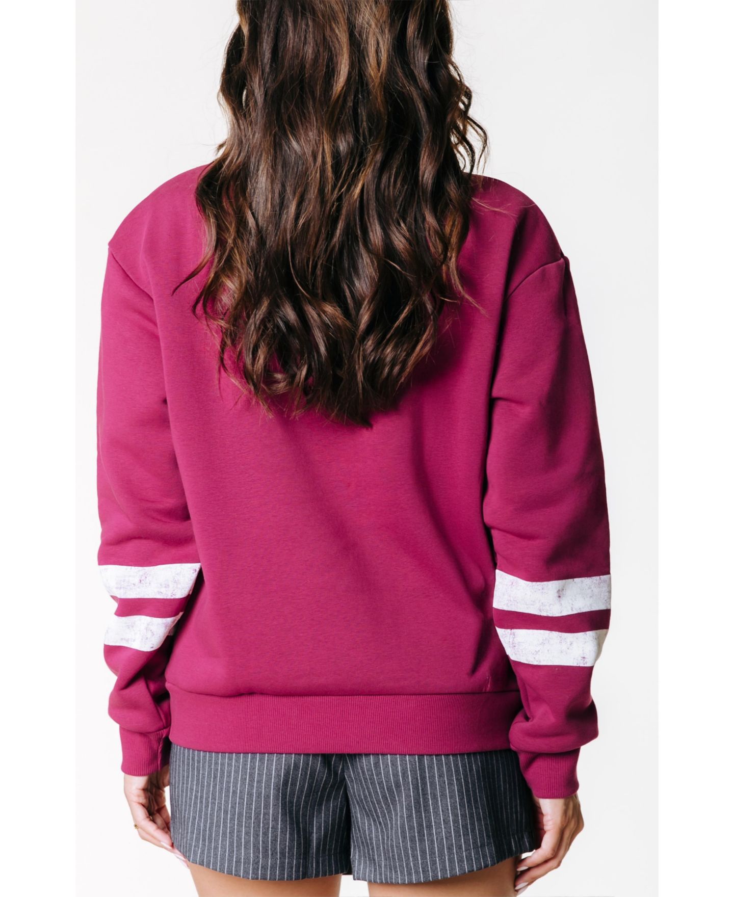 Colourful Rebel Women's Varsity Logo Relaxed Zip Sweat, цвет: Бордо — фото 5