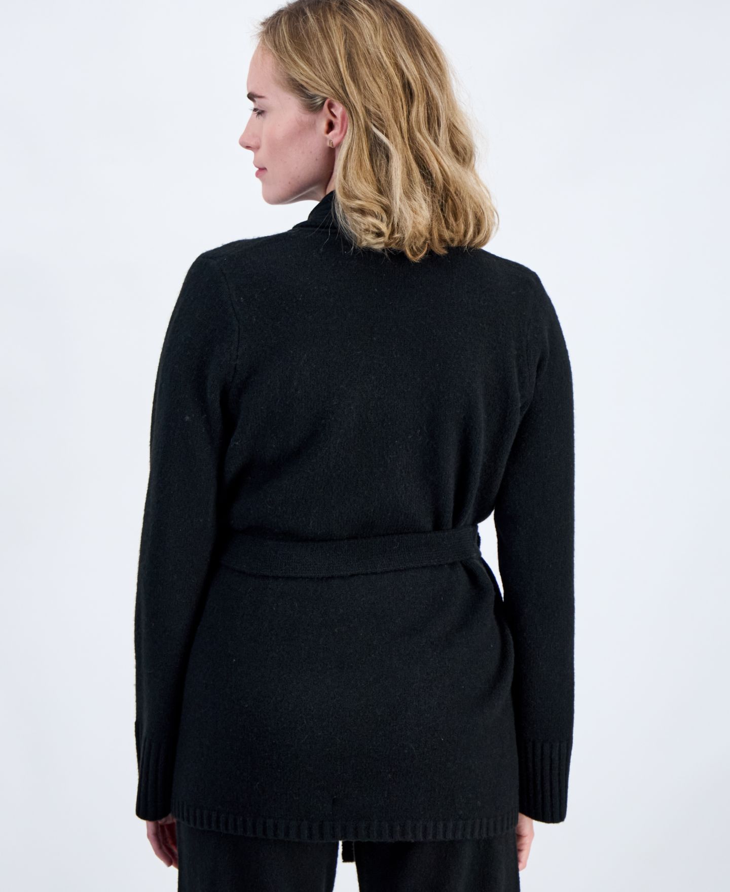 Женский кардиган Style & Co Petite Luxsoft Wrap Front, цвет: Глубокий чёрный — фото 2