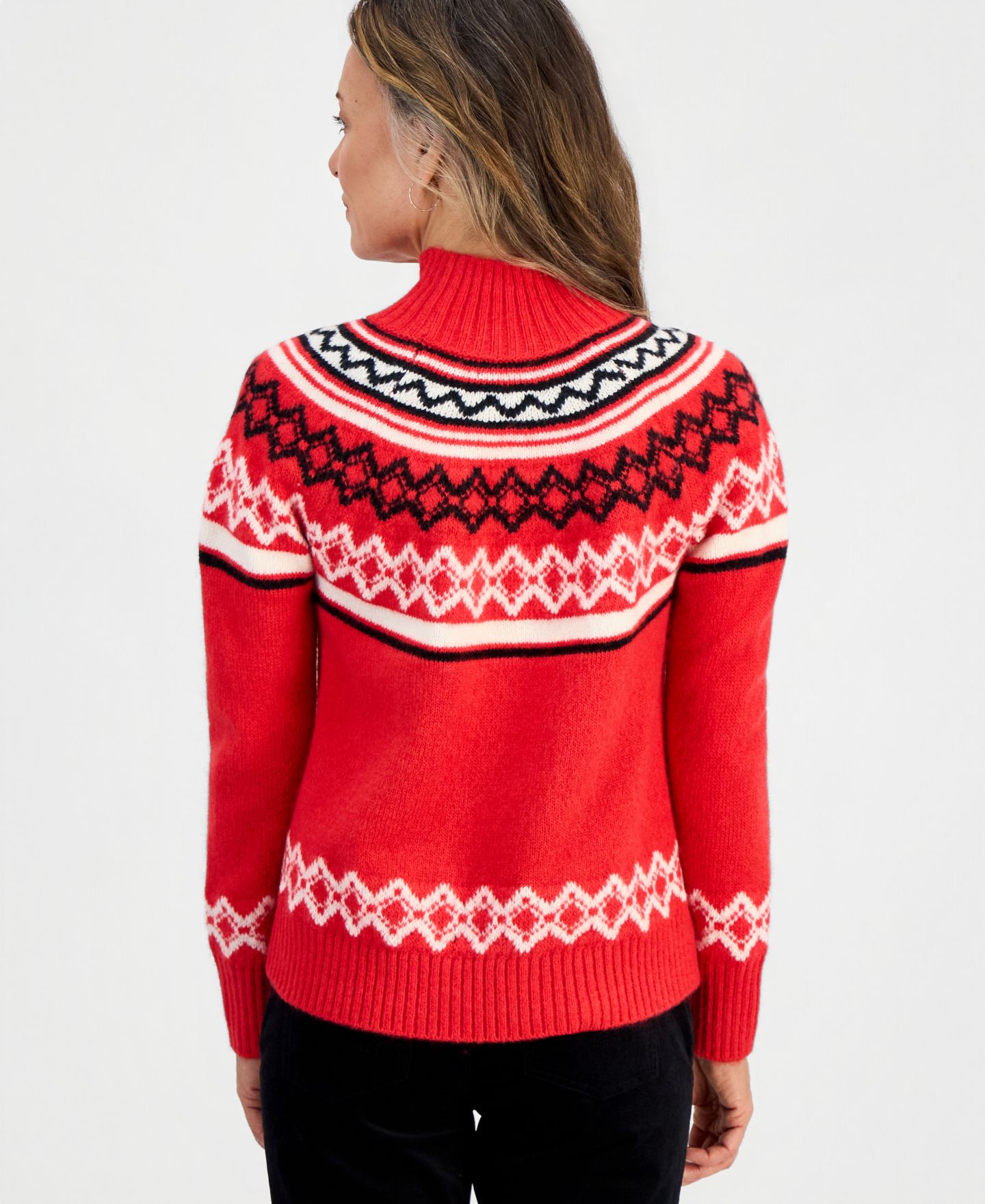 Женский свитер Style & Co Petite Fair Isle Mockneck, цвет: Комбинированный — фото 2