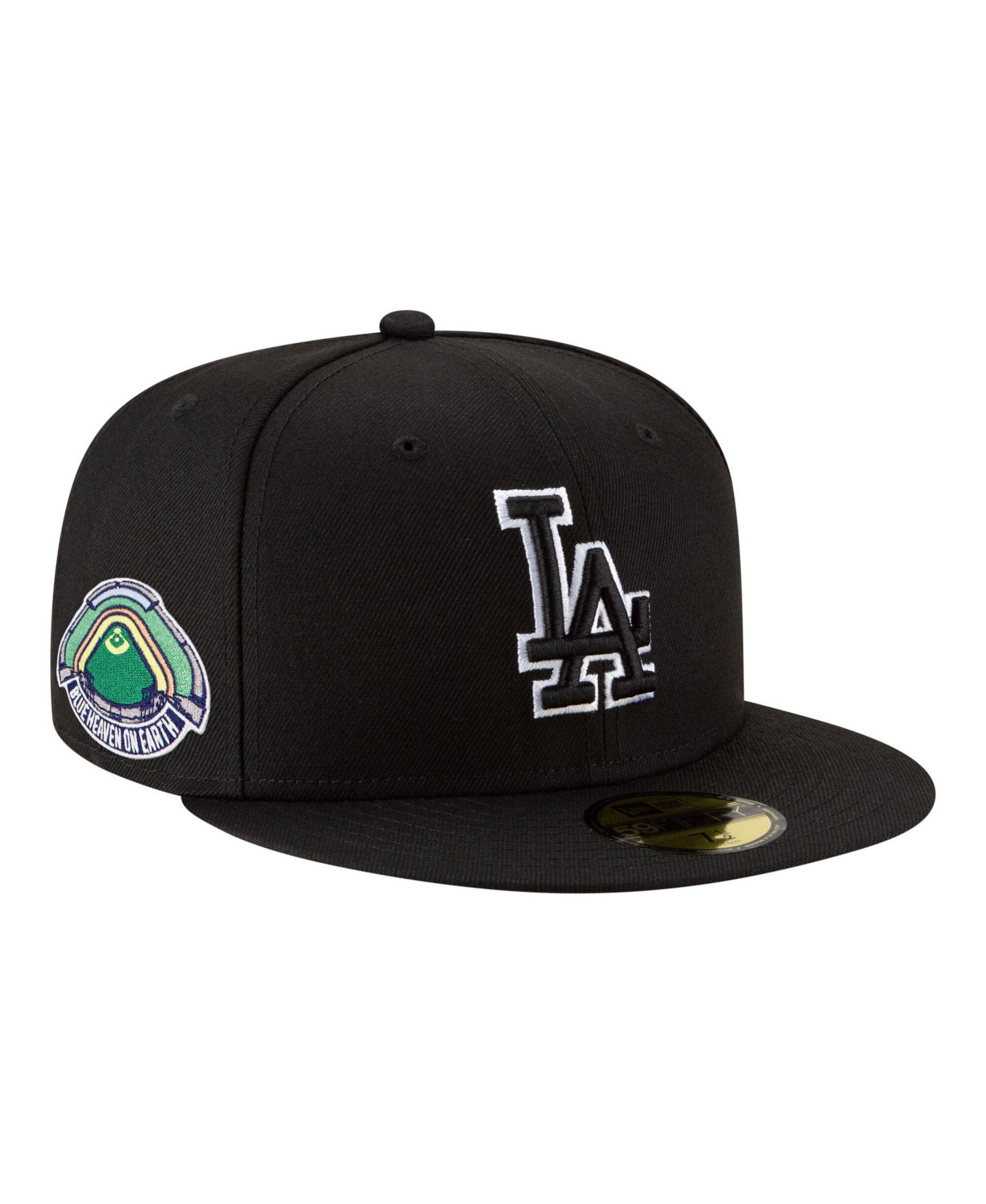 Мужская кепка New Era Black Los Angeles Dodgers Blue Heaven On Earth Stadium Patch 59FIFTY Fitted Hat — фото 1