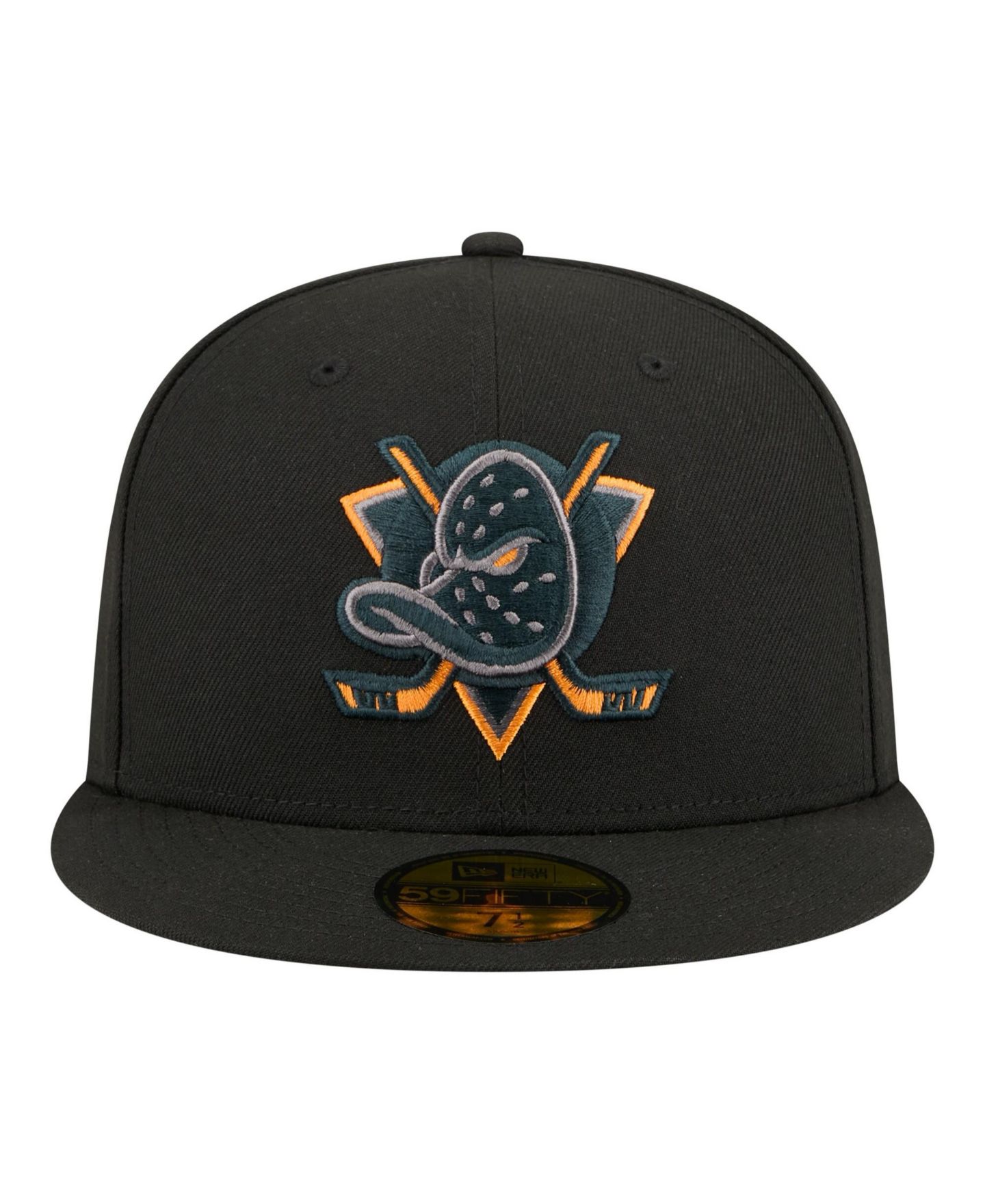 Мужская кепка New Era Black Anaheim Ducks Color Pop 59FIFTY Fitted Hat — фото 5