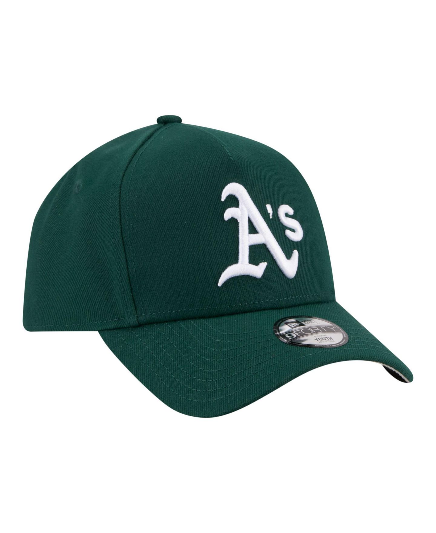Детская бейсболка New Era Athletics 9FORTY A-Frame регулируемая, зелёная — фото 4