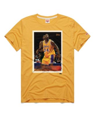 Men's and Women's Shaquille O'Neal Gold Los Angeles Lakers Topps Trading Card Player Tri-Blend T-Shirt