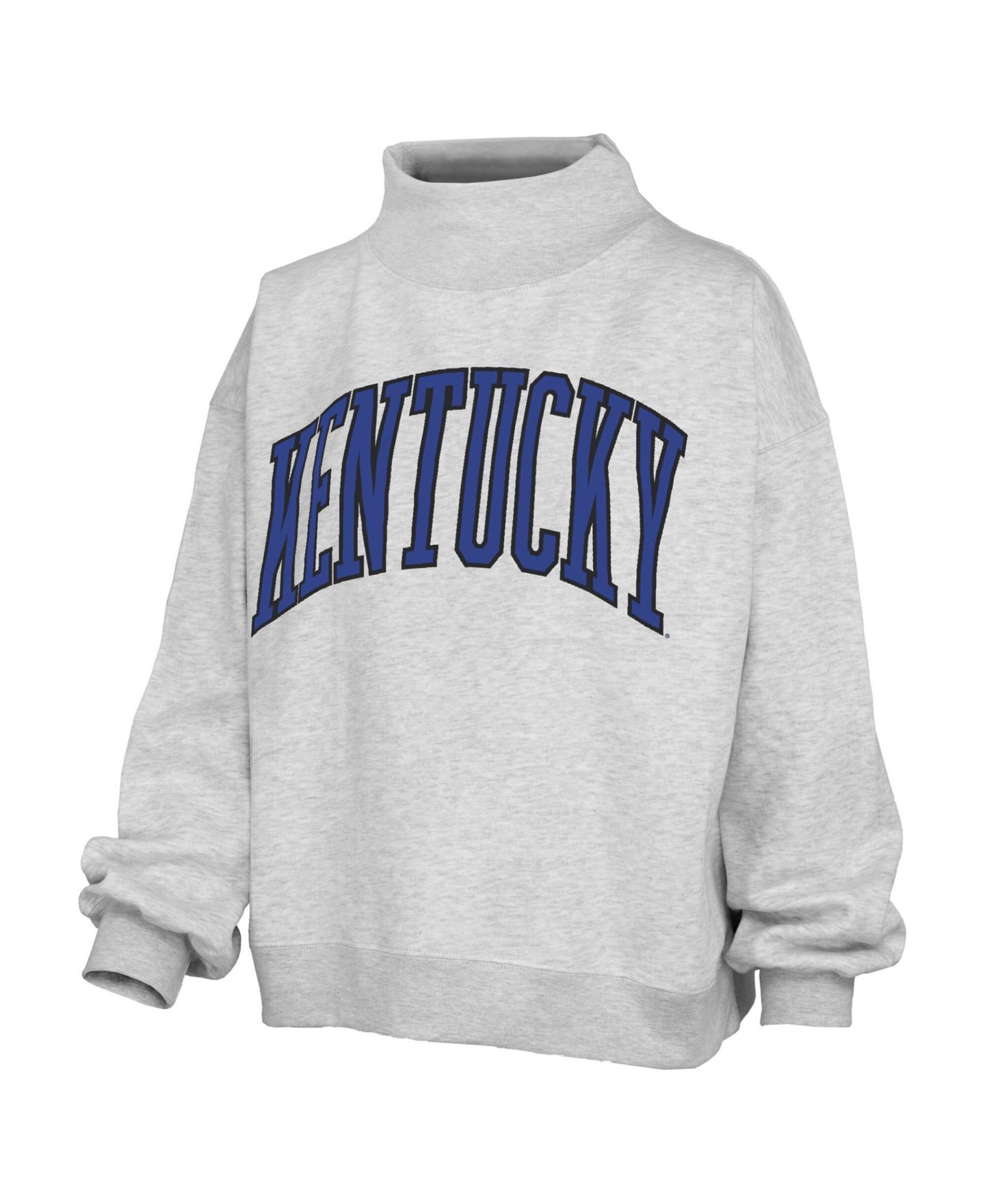 Женская толстовка Pressbox Heather Gray Kentucky Wildcats Oversized Nelson Mock Neck — фото 3