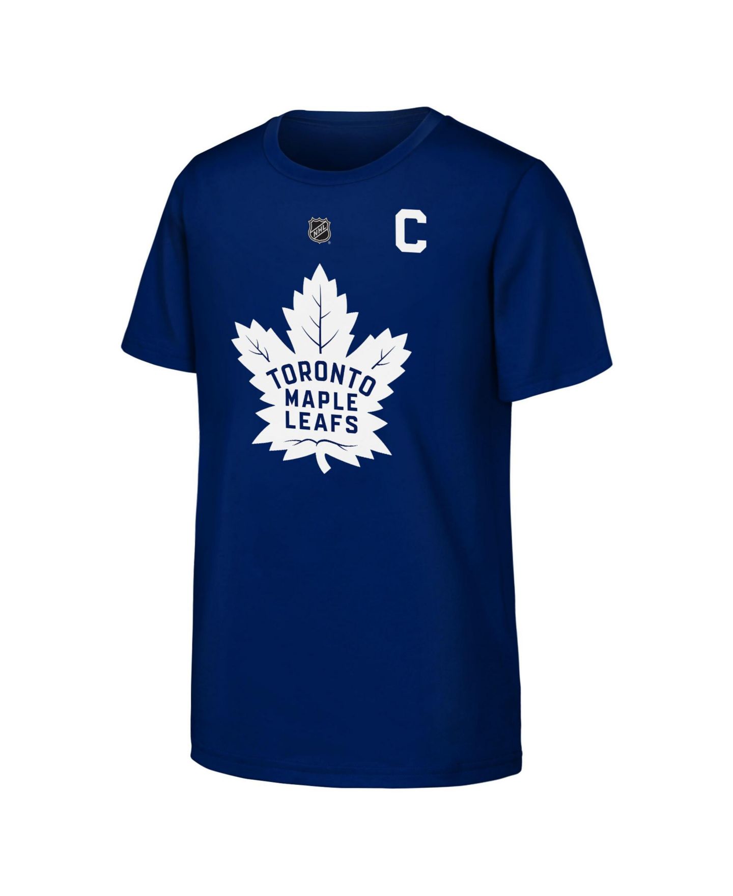 Детская футболка Outerstuff Auston Matthews Blue Toronto Maple Leaf's Player Name & Number — фото 3