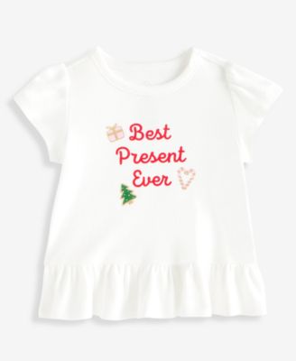 Baby Girls' 3M-24M Mix & Match Short-Sleeve Best Present Ever Peplum Top