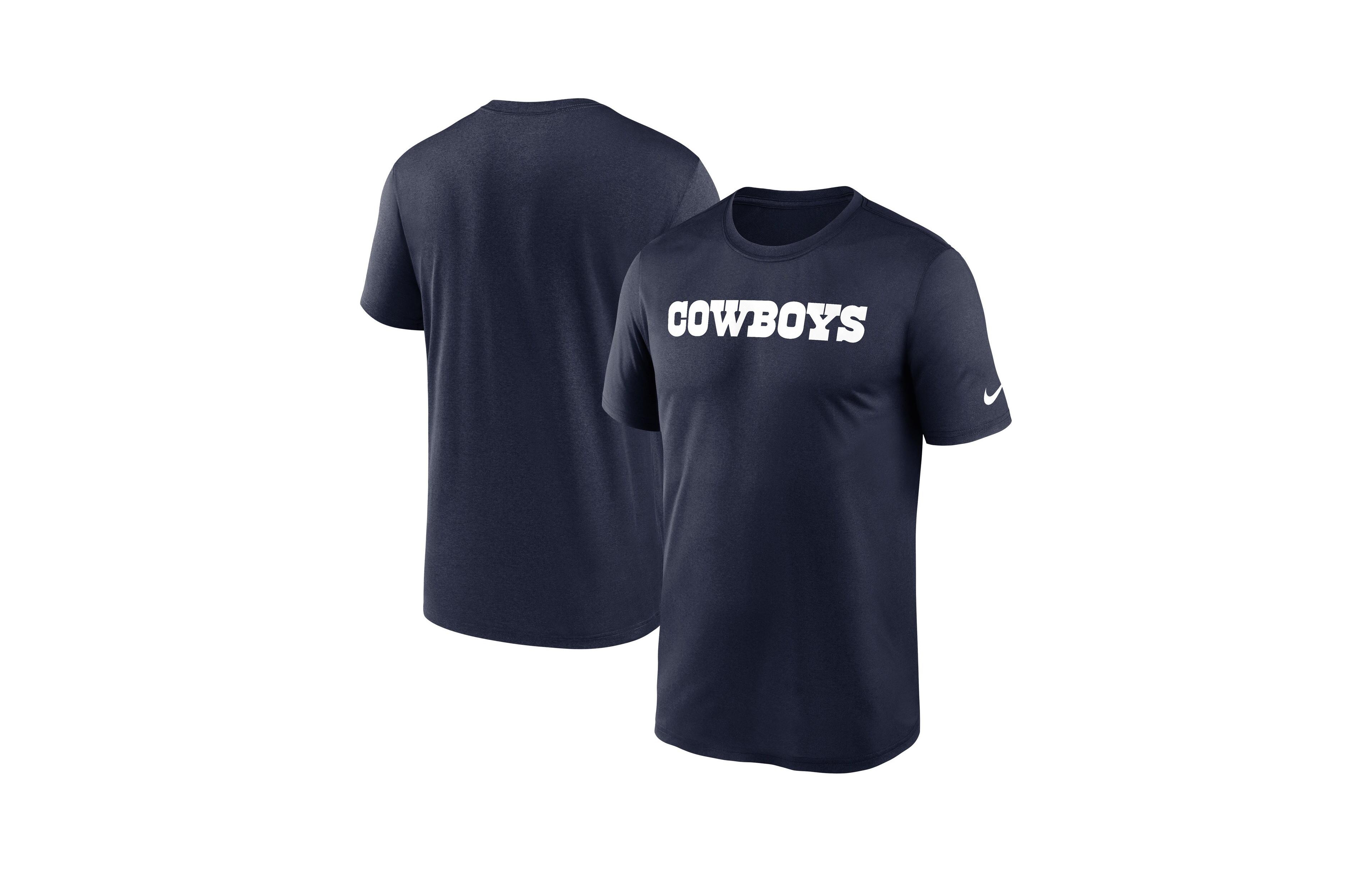 Nike Men's Navy Dallas Cowboys Primetime Legend Wordmark Dri-fit T-Shirt