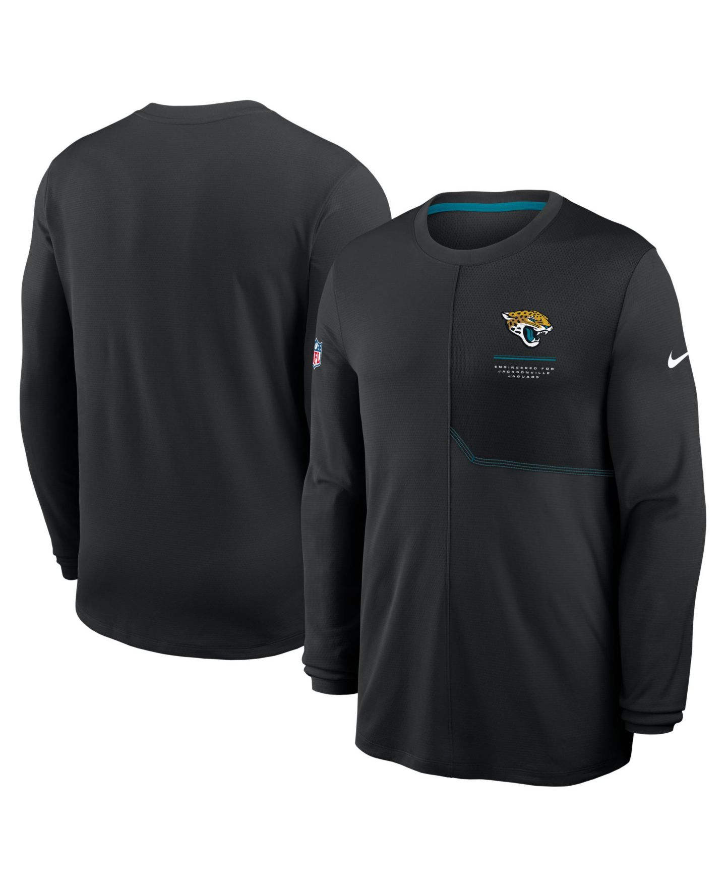 Мужская рубашка Nike Black Jacksonville Jaguars Sideline Coaches UV Dri-FIT Long Sleeve — фото 1