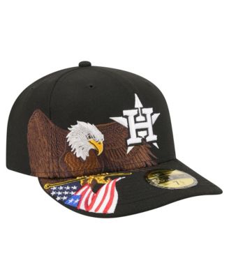 Men's Black Houston Astros Americana Bald Eagle Pre-Curved 59FIFTY Fitted Hat
