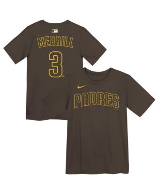 Preschool Jackson Merrill Brown San Diego Padres Name & Number T-Shirt