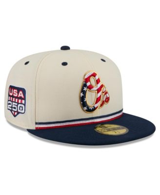 Men's Cream/Navy Baltimore Orioles USA 250 Fourth of July 59FIFTY Fitted Hat