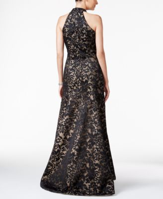 B Michael Lace Mermaid Halter Gown and Bolero