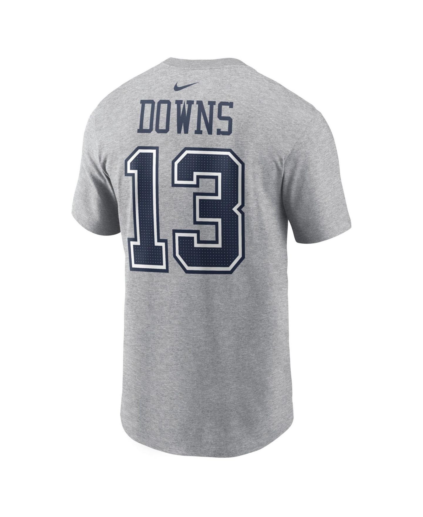 Мужская футболка Nike Caleb Downs Heather Gray Dallas Cowboys 2026 NFL Draft Name & Number — фото 3