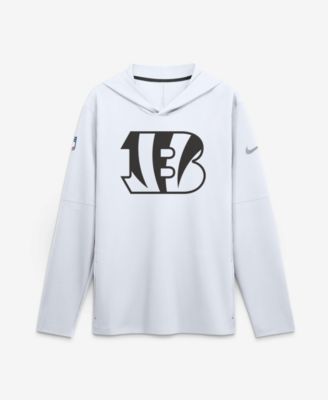 Men's White Cincinnati Bengals Sideline Dri-FIT Long Sleeve Hooded T-Shirt