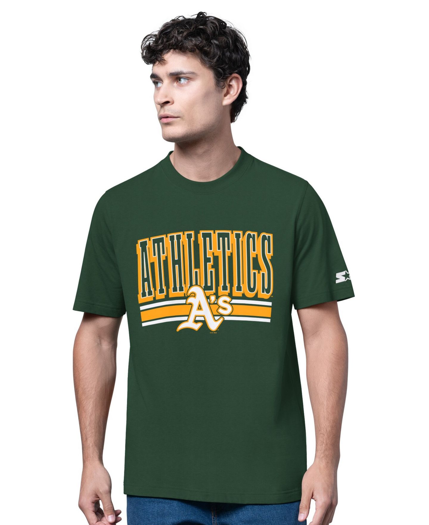 Мужские футболки Starter Heather Gray/Green Athletics Two-Pack Long Sleeve Short Sleeve T-Shirt Set — фото 2