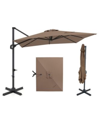 11 x 9 Ft Rectangular Cantilever Patio Umbrella with Tilt
