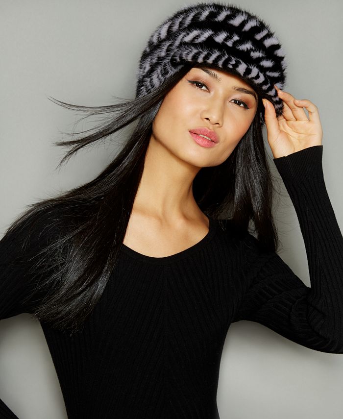 Knitted mink online fur hat