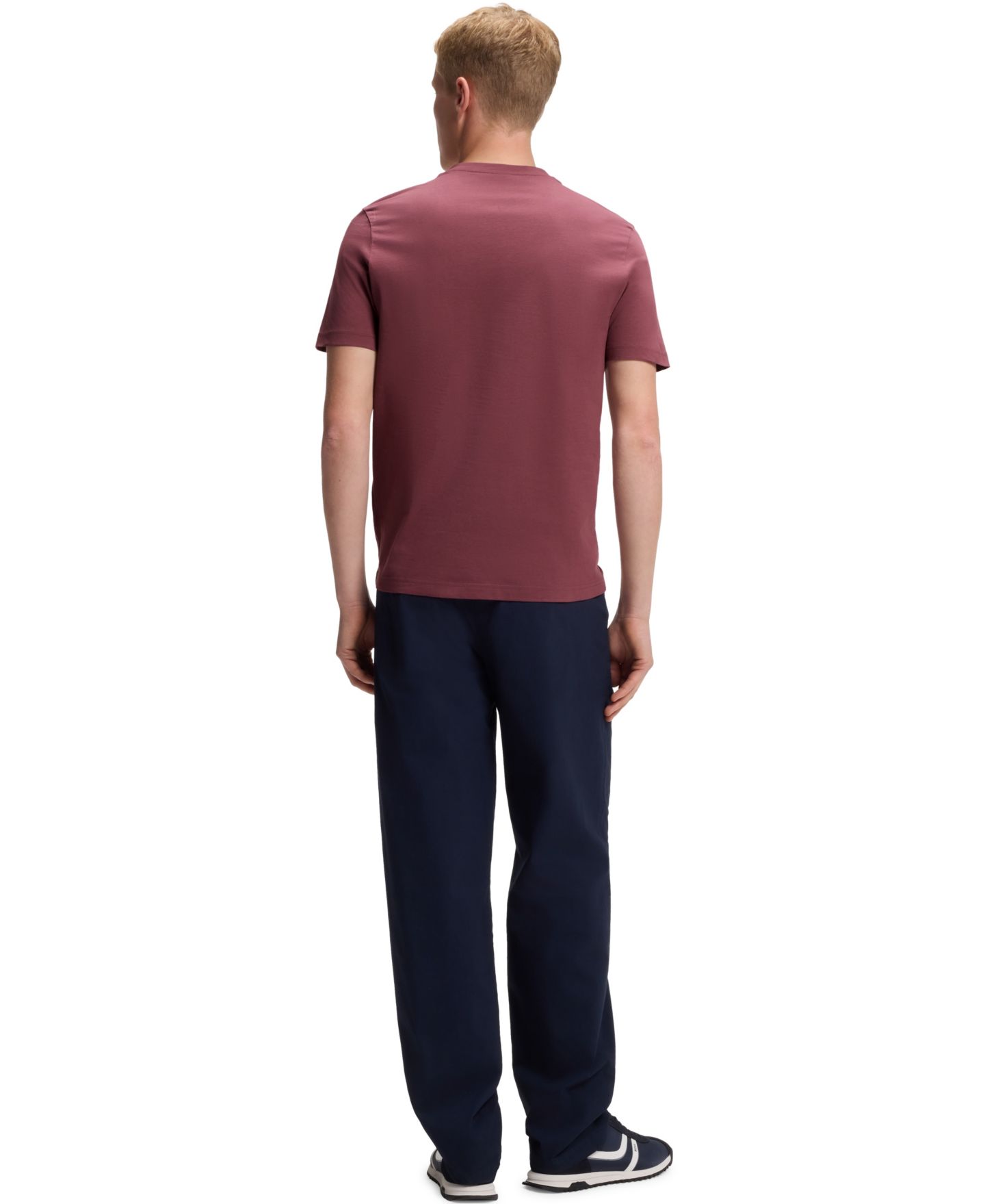 Мужская футболка Hugo Boss Cotton Logo Print Regular-Fit, цвет: Средний красный — фото 3