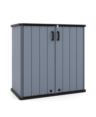 All-Weather Outdoor Storage Cabinet with Floor and Removable Shelf