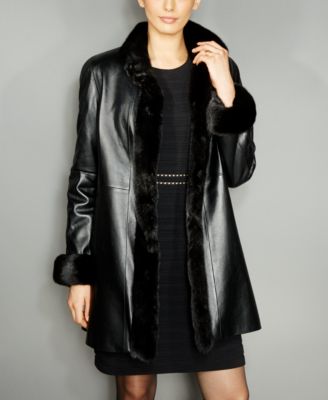 fur lined leather coat