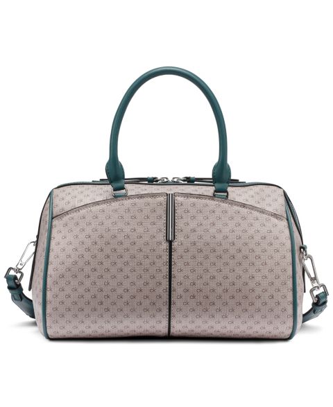 Женская сумка Calvin Klein Genevieve Small Satchel Handbag, цвет: Серо-коричневый / Бирюзовый