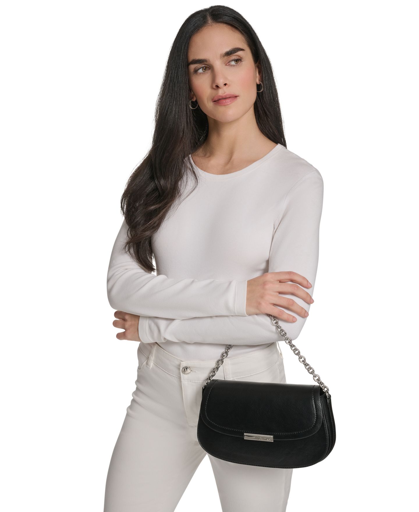 Женская сумка Calvin Klein Azalea Small Crossbody, цвет: Чёрный / Серебряный — фото 9