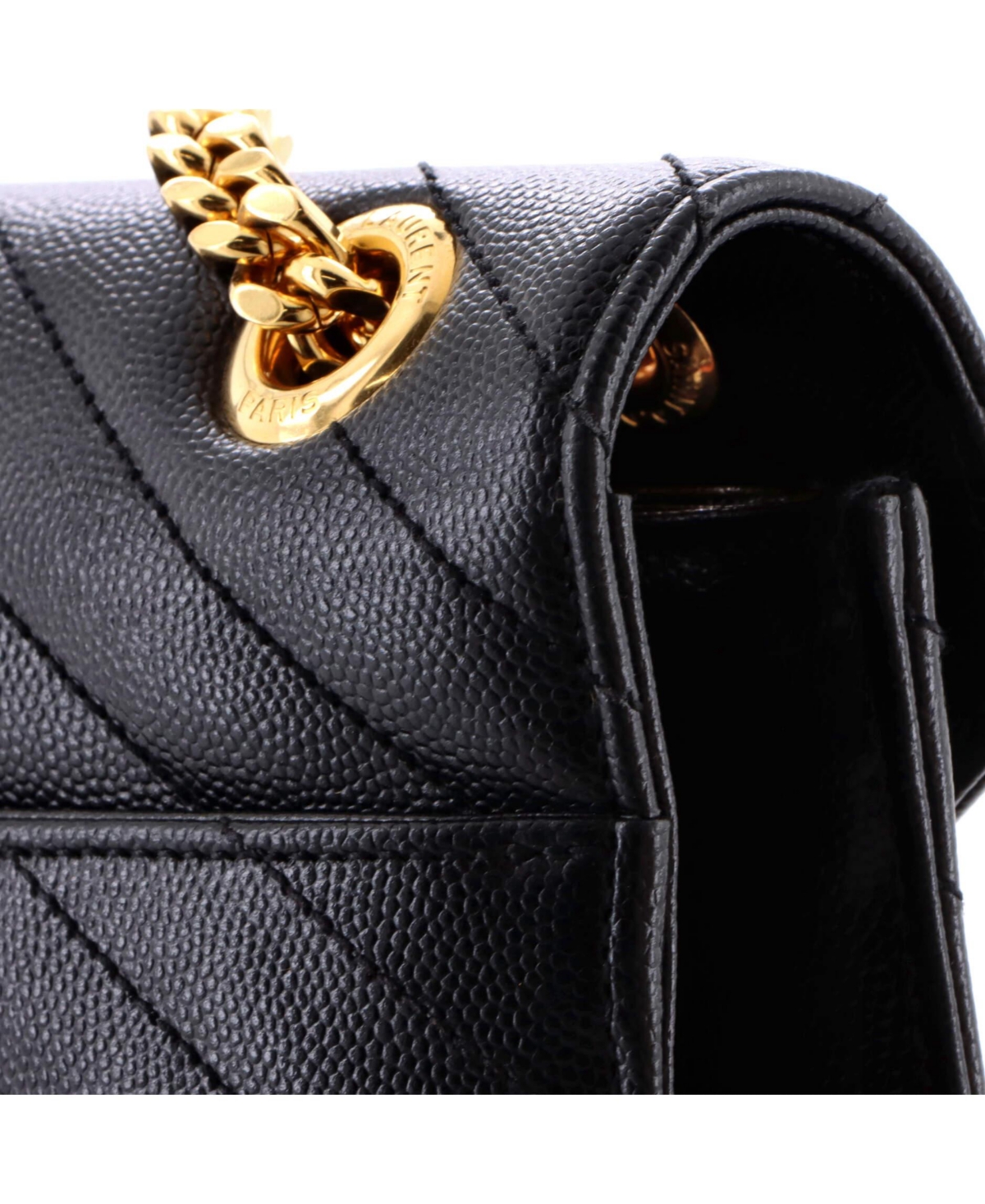 Pre-Owned Saint Laurent Large Classic Monogram Envelope Satchel Matelasse Chevron Leather