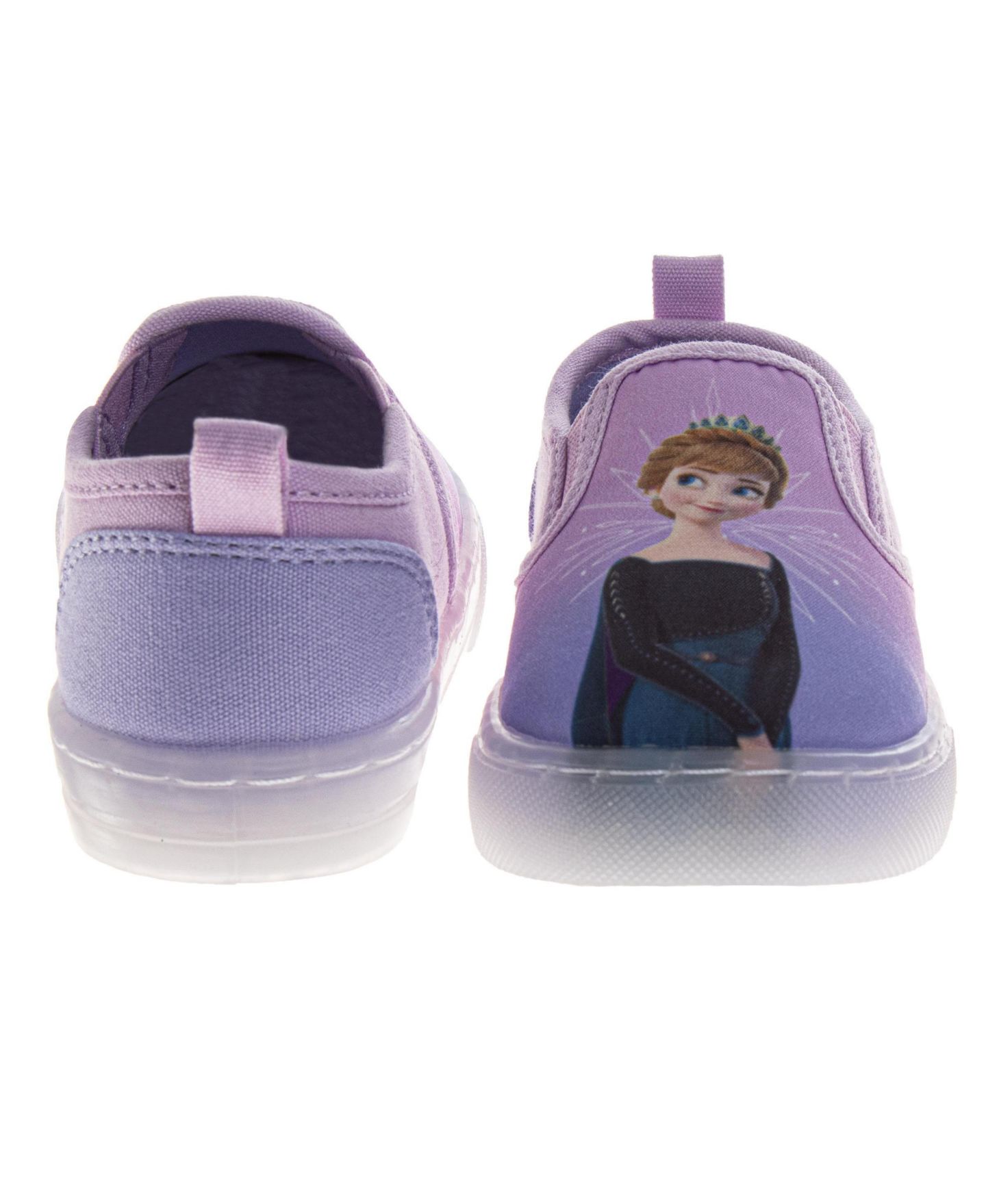 Детские кроссовки Disney Frozen Design Elsa and Anna Slip On Canvas Girls Easy Wear Style Glitter Everyday Comfort, цвет: Розовый сиреневый — фото 7