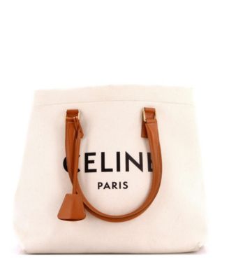Small Horizontal Cabas Tote Canvas with Leather