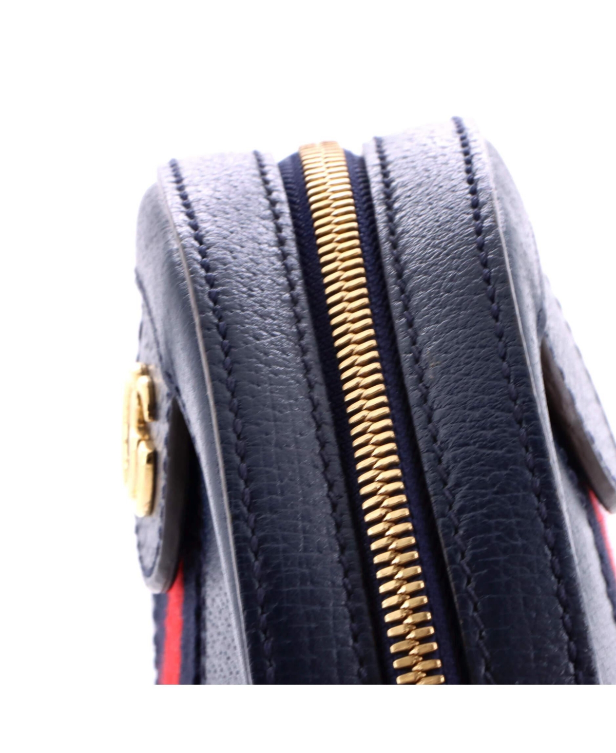 Pre-Owned Gucci Mini Ophidia Round Shoulder Bag Leather