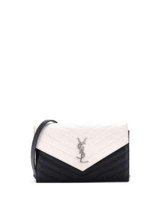 Small Classic Monogram Wallet on Chain Matelasse Chevron Leather