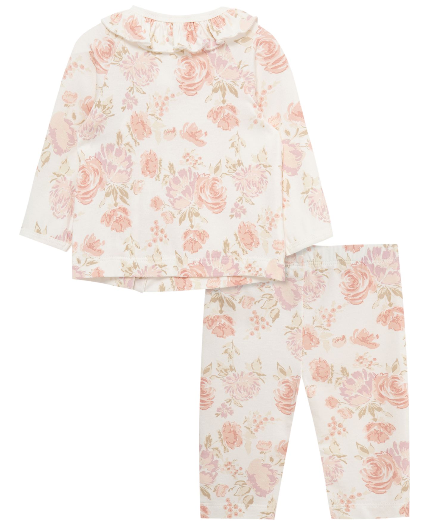Комплект Little Me Long-Sleeve Top and Pants, 2-Piece Set для девочек-малышей, цвет: Розовый с принтом — фото 2