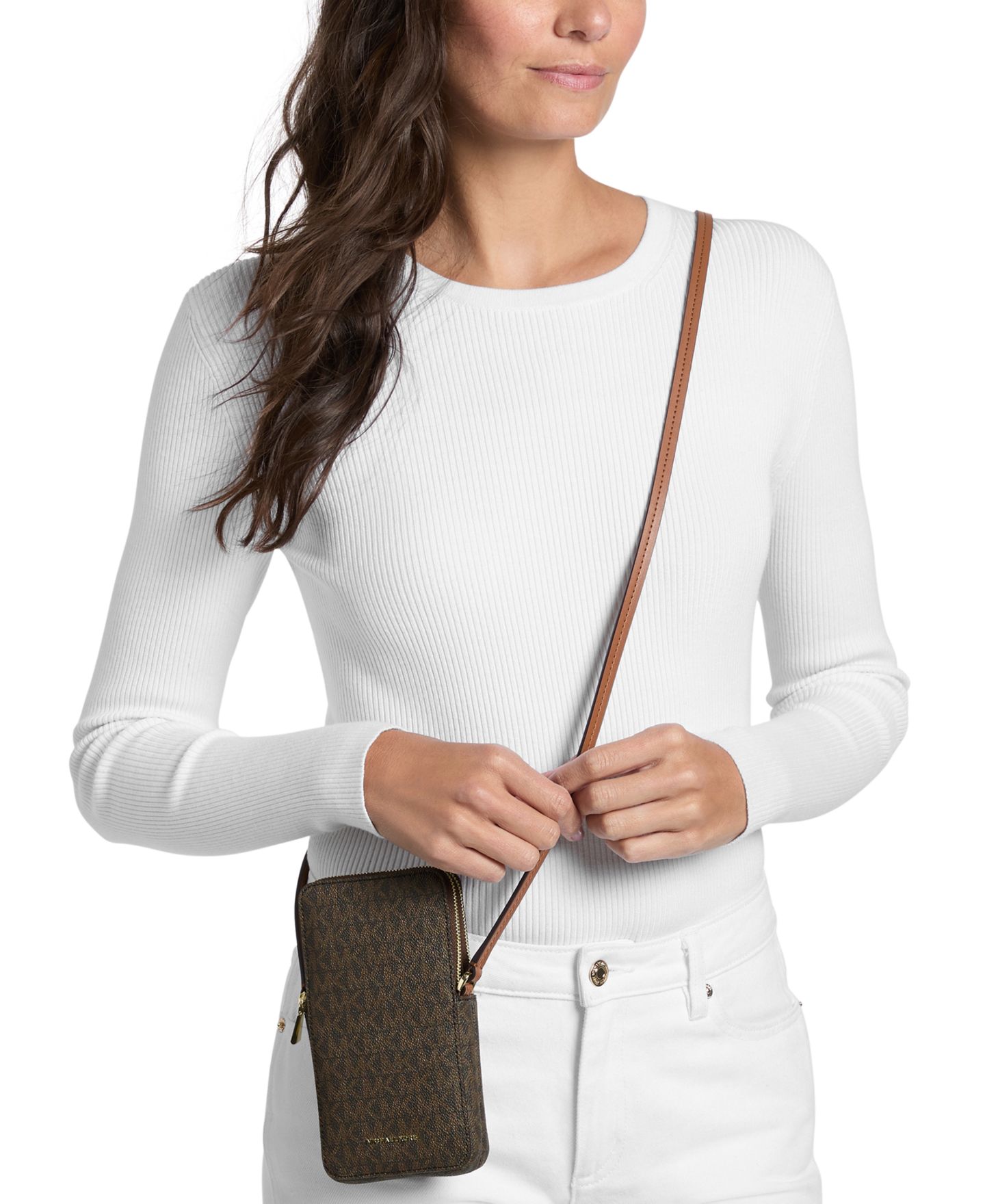Женская сумка Michael Kors Jet Set Small North South Crossbody Handbag, цвет: Коричневый — фото 2