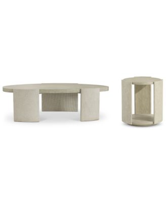 Arcadia 2-Piece Faux Stone Cocktail & Side Table Set