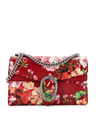 Small Dionysus Bag Blooms Print Leather
