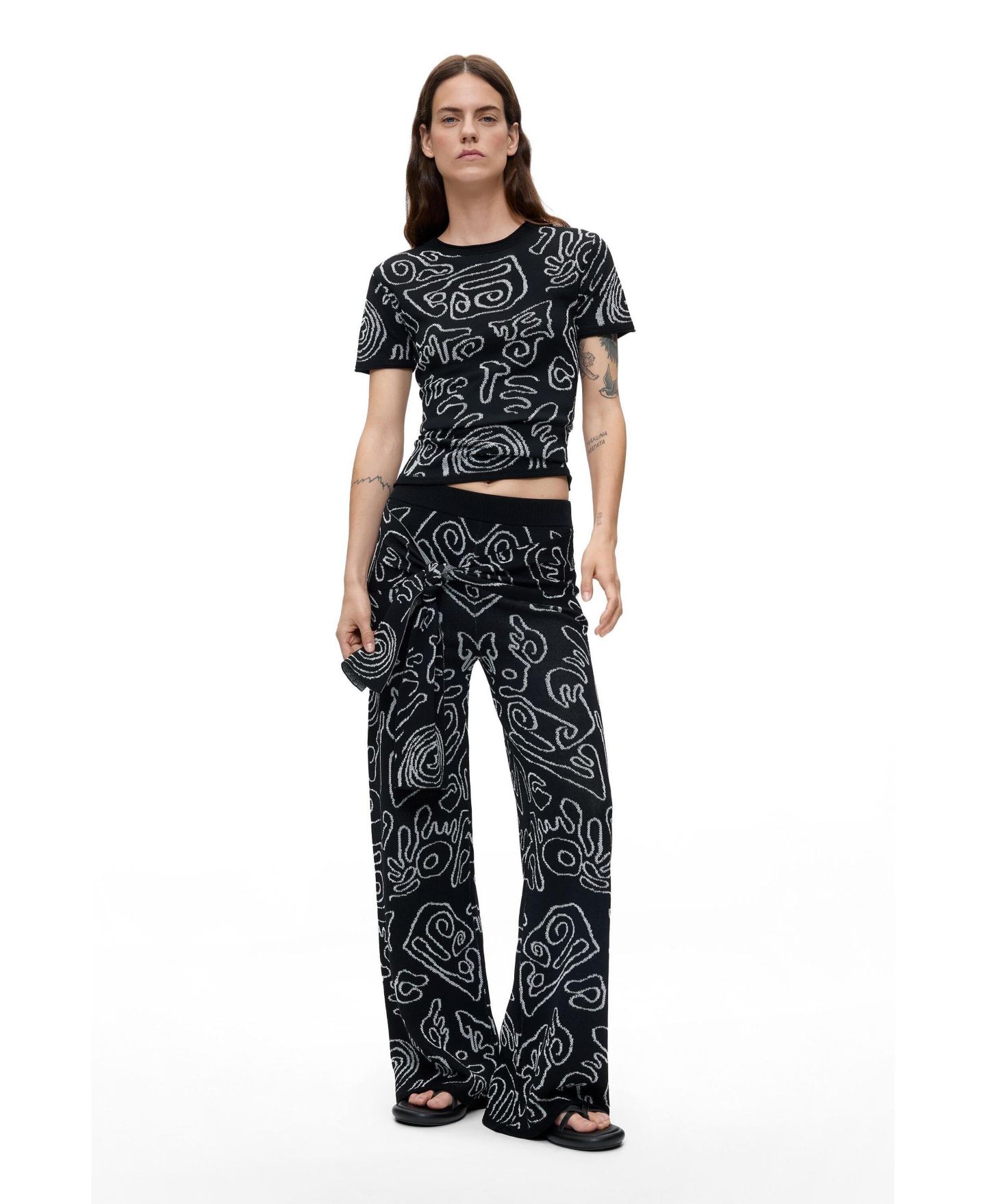 Женская футболка Desigual Jacquard Knit, цвет: Чёрный — фото 2