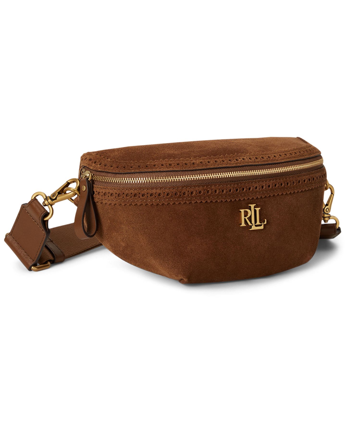Женская сумка Lauren Ralph Lauren Suede Marcy Small Belt Handbag, цвет: Светлый табачный — фото 4
